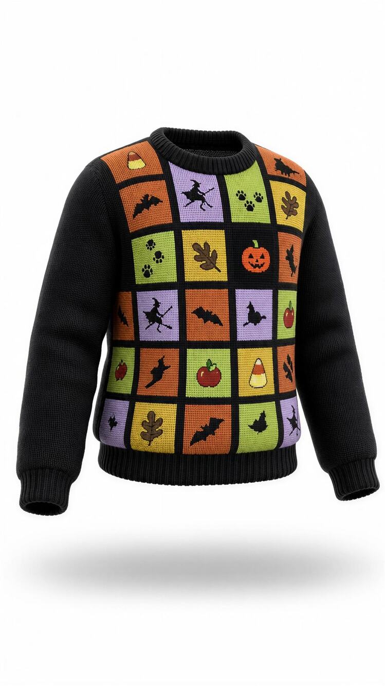 Richard Sport Sweater Womens Extra Large Black Halloween Full Zip